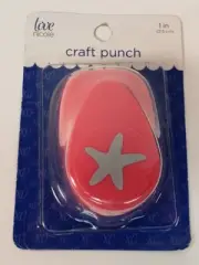 Love Nicole Pink Starfish Star Craft Punch 1" Paper Card MEM 7426 Brand New