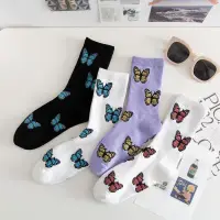 在飛比找蝦皮購物優惠-Butterfly Socks for Women Stre