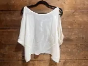 *NWT* Emerson Thorpe Women's Silk White Kylie Tied Open Back Top Small