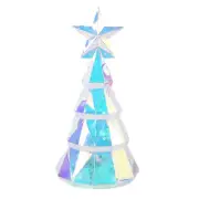 Christmas Light Ornament USB Powered Xmas Tree Figurine with Star Handmade8752