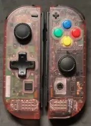 Custom Nintendo Switch Translucent Cherry Pink GBA Joy Con Controller
