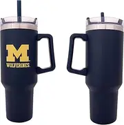 Desert Cactus University of Michigan Wolverines U of M Large Insulated Stainless Steel with Handle Lid and Straw Reusable Double Walled Cup Hot and Cold Drinkware Laser Etched (40oz Rally Tumbler)