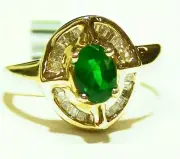 1.21CT 14K Gold Natural Emerald Cut White Diamond Vintage Engagement Ring Halo