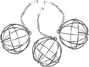 MINAOLULUS 3PCS Hanging Hay Feeder Ball for Small Animals Durable Electroplated Stainless Steel Rabbit Hay Dispenser for Rabbits Chinchillas and Guinea Pigs Easy to Clean Maintain