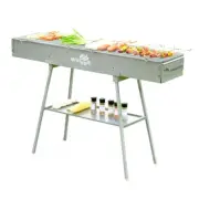 WillBBQ Charcoal BBQ Portable Hibachi Grill for Skewer and Kebabs 120(L)x26(W)cm