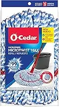 O-Cedar MicroTwist MAX Twist Mop Head Replacement | Machine Washable | Reusable | Microfiber Refill | Removes 99% of Bacteria