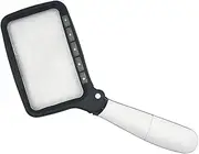 Folding Handheld Magnifying Glass with 5 LED Light - Portable Illuminated Rectangle Magnifier with Large Lens for Reading, Books, Newspaper, Printing and Maps F014