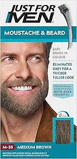 Just For Men Moustache & Beard Brush-In Colour Gel - Medium Brown M35
