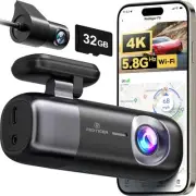 REDTIGER F9 Dash Cam 4K Front and Rear 1080P, WiFi GPS Car Camera with Black