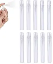 10 pcs Clear 5ml Slim Refillable PVC Portable Frosted Spray Bottle,Mini Fine Mist Spritzer Bottle Liquid Sprayer Bottle,Small Empty Sample Containers,for Liquid, Perfume, Makeup Tool, Travel