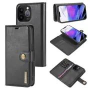 DG.Ming iPhone 14 Pro Detachable Classic Folio Case Cover Apple 14Pro [Black]
