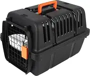 Plastic Dog Crate, Airline Approved Dog Kennel Ventilated Hard Large Space Cat Air Travel Carrier Box, Good Ventilation, 12.2 X 18.11 X 12.09in (Black)