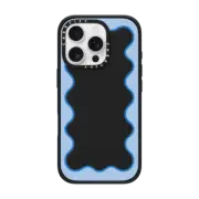 iPhone 16 Pro Impact Case MagSafe Compatible Blue Wavy Border
