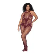 Mapale Lingerie 2025 Volume II Plus Size Halter Crotchless Floral Bodystocking B