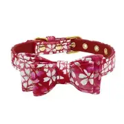 Easter Day Dog Collar with Bowtie, Colorful Easter Egg Dog Collar Soft XS Red