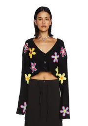 [dELiA*s by Dolls Kill] Free To Frolic Cropped Cardigan