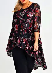 TS TAKING SHAPE plus size S / 16 Stella Tunic sheer sexy hi-low hem NWT rrp$170!
