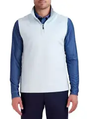 Hickey Freeman Quarter Zip Pullover Vest Mens M Blue Striped Golf NEW