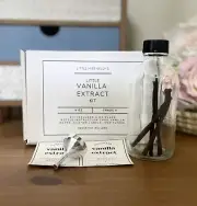 Homemade Vanilla Extract Kit DIY 8 oz Clear Glass Bottle + Customizable Label