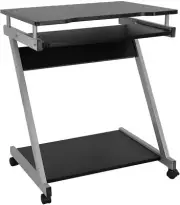 VASAGLE Computer Desk Mobile, Writing Desk Z-Shaped, PC Table for Small Spaces,