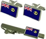 [Select Gifts] South Australia Flag Cufflinks Tie Clip Matching Box Gift Set