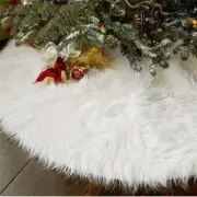 36 Inch Faux Fur White Christmas Tree Skirt Plush Xmas Tree Decoration Mat