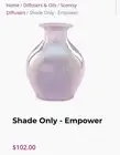 Scentsy Teardrop Pedestal Diffuser Base With Empower Shade LED