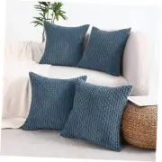 Dark Decorative Throw Pillow Covers 18x18 Set of 4 18" x 18" (Pack of 4) Blue