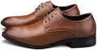 Oxford Shoes for Men Lace Up Vegan Leather Solid Derby Shoes Low Top Block Heel