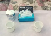 VINTAGE PYREX SNOWFLAKE BLUE BUTTER DISH
