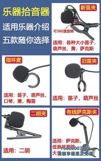 在飛比找Yahoo!奇摩拍賣優惠-拾音器3.5mm口琴樂器夾U盤頭戴麥克風二胡笛子薩克斯拾音器