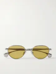 [BOTTEGA VENETA EYEWEAR] BOTTEGA VENETA EYEWEAR - Round-frame Silver-tone Sunglasses - One size One size Silver