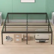 Ufurniture Double Size Metal Bed Frame with Extra Storage Space, Bed Base with R