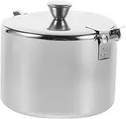 Cabilock Elegant Stainless Steel Sugar Jar Multi-purpose Condiment Jar Spoon Easy Access