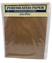 Astor Place Perforated Paper 2 Sheets 9 x 12" 14 Count Brown New!