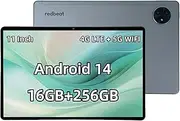 redbeat Gaming Tablets Android 14 Tablet 11-inch 2K Screen, M2 Amazon Tablets Dual SIM Card Slots, 16GB+256GB+1TB Expand, Octa Core, 8000mAh,13+5MP Cameras, WiFi,GPS,Bluetooth，Metal Fuselage