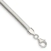 7 Inch Sterling Silver 4.2mm Flat Oval Snake Chain
