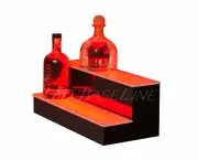 19" 2 Tier Step - LED Lighted Back Bar Liquor Bottle Shelf Glowing Display Stand