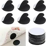 15 Pairs Sticky Back Velcro Dots Self Adhesive Velcro Sticky Pads Black Heavy Duty Hook and Loop Dots Anti-Slip Double Sided Sticky Back Tape for Rugs Carpets DIY Home Wall Organization (5cm)