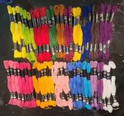 Lot of 129 Embroidery Floss DMC 25; Cotton Loops and Threads; 100% Silk