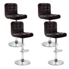 Artiss 4x Leather Kitchen Bar Stools Swivel Stool Set of 4 Chairs Gas Lift Brown