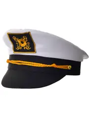 Ship Captain Black and White Adults Costume Hat