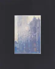 8X10" Matted Print Art Picture Claude Monet: Rouen Cathedral at Dawn