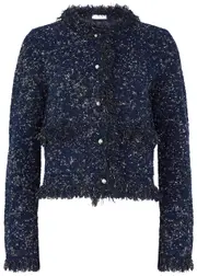 Rabanne Metallic Bouclé Jacket - Blue - L (UK14 / L) L (UK14 / L)