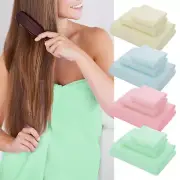 3 Sizes Towel Sets Bathroom Bathtowel Hand Towel Solid Color Light Yellow NEW-