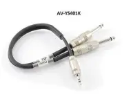 1ft Kirlin 3.5mm TRS Stereo Male Plug to Dual 1/4" TS Mono Male Noise-Free Cable