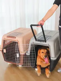 在飛比找松果購物優惠-航空箱貓咪狗狗托運箱運輸籠子貓包狗籠大型犬大號便攜寵物外出箱