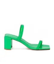 By Far Tanya Double Strap Slip-On Sandals 38 Green