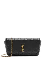 Saint Laurent Gaby Quilted Leather Wallet-on-chain - Black ONE SIZE