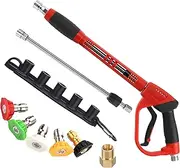 [Tool Daily] Deluxe High Pressure Washer Gun, with Wand Extension, 5 Nozzle Tips, M22 Fitting, 40 Inch, 5000 PSI